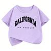 California Los Angeles Letter Printed  Tshirts Fashion Kids Children's T-shirt Boys Girls Summer Spring Casual Top Tee Shirt