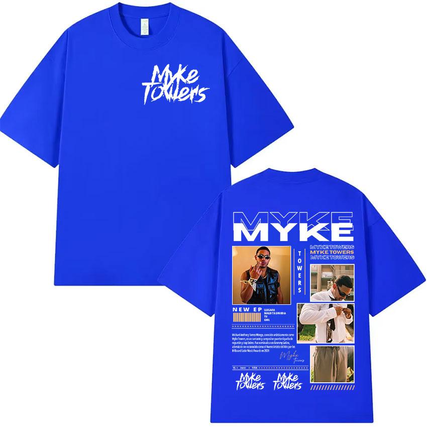 Rapper MYKE TOWERS Album 2025 Retro Graphic T Shirts Mens Hip Hop Pop Music Clothing Tshirt Man 100 Cotton Short Sleeve Tees
