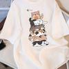 2026 Cartoon Cat Print Men Women Top Casual Shirt Easy To Wear Stylish Top for Everyday Wear Women Clothing Fashion Graphic T Shirts Short Sleeve Tee