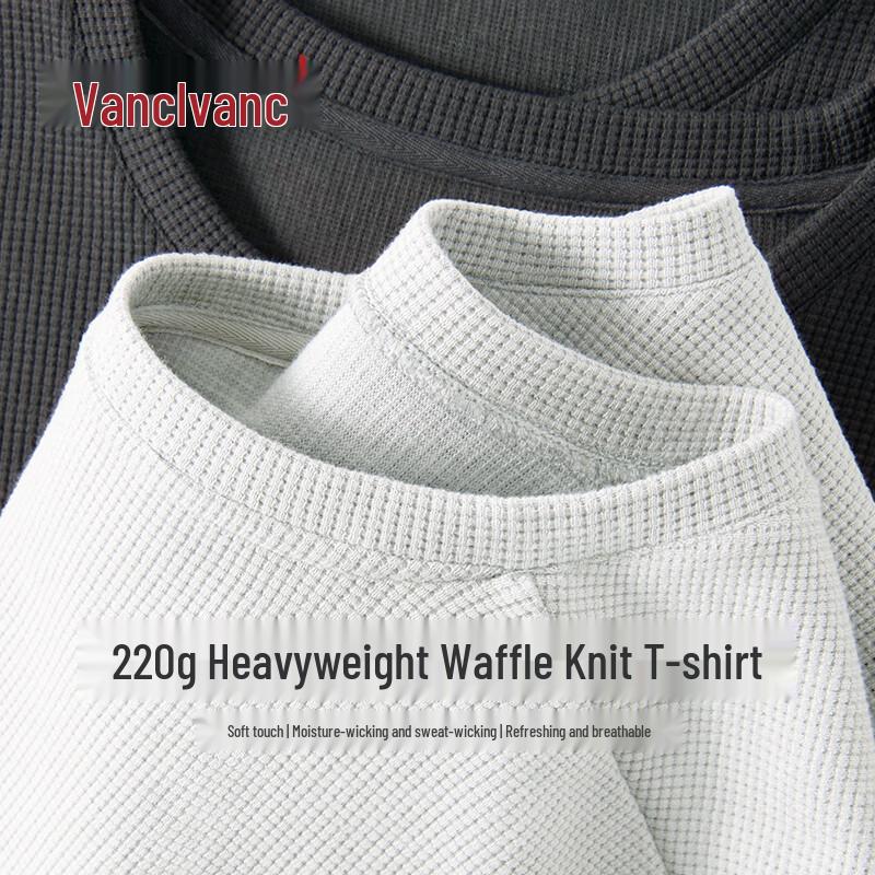 

Мужская повседневная футболка VANCL с коротким рукавом, вафельная вязка, плотная 3XL