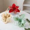 Realistic Glitter Christmas Poinsettia Velvet Christmas Tree Ornaments  Home Decor