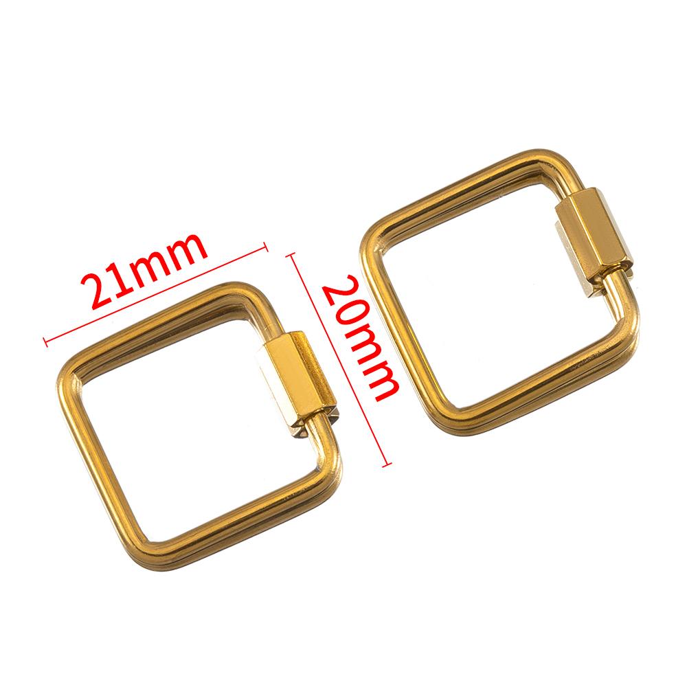 5pcs Stainless Steel D Oval Heart Shape Locking Carabiner Screw Clip Link Hook For DIY Keychain Holder Necklace Jewelry Making