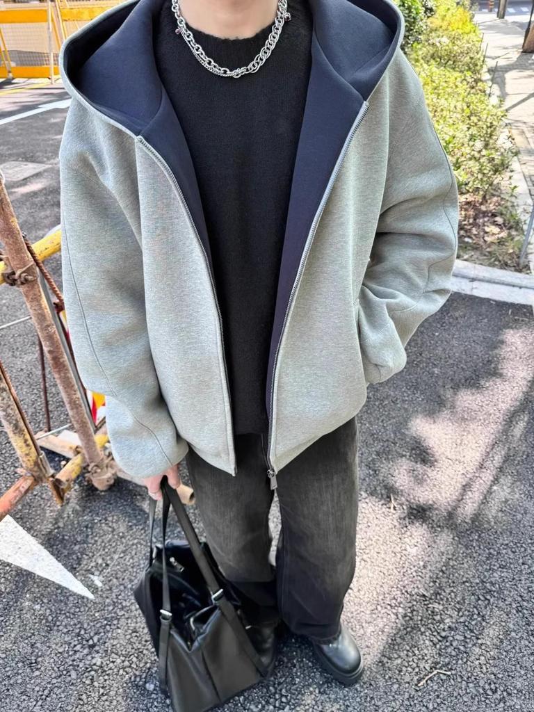 Hooded Sweater Men's Heavy 2026 Stiff Silhouette Shoulder Sleeves Fashion On Clothes Sports