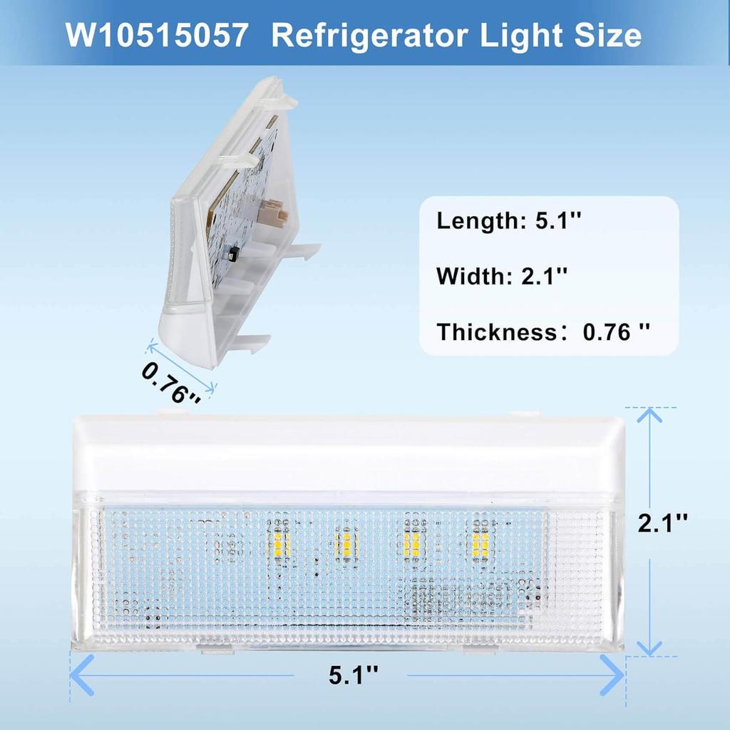 W10515057 Refrigerator LED Light Compatible with Whirlpool WRS325FDAM04 Light, WPW10515057 Light for Kenmore, Maytag Freezer, Replaces WPW10515057