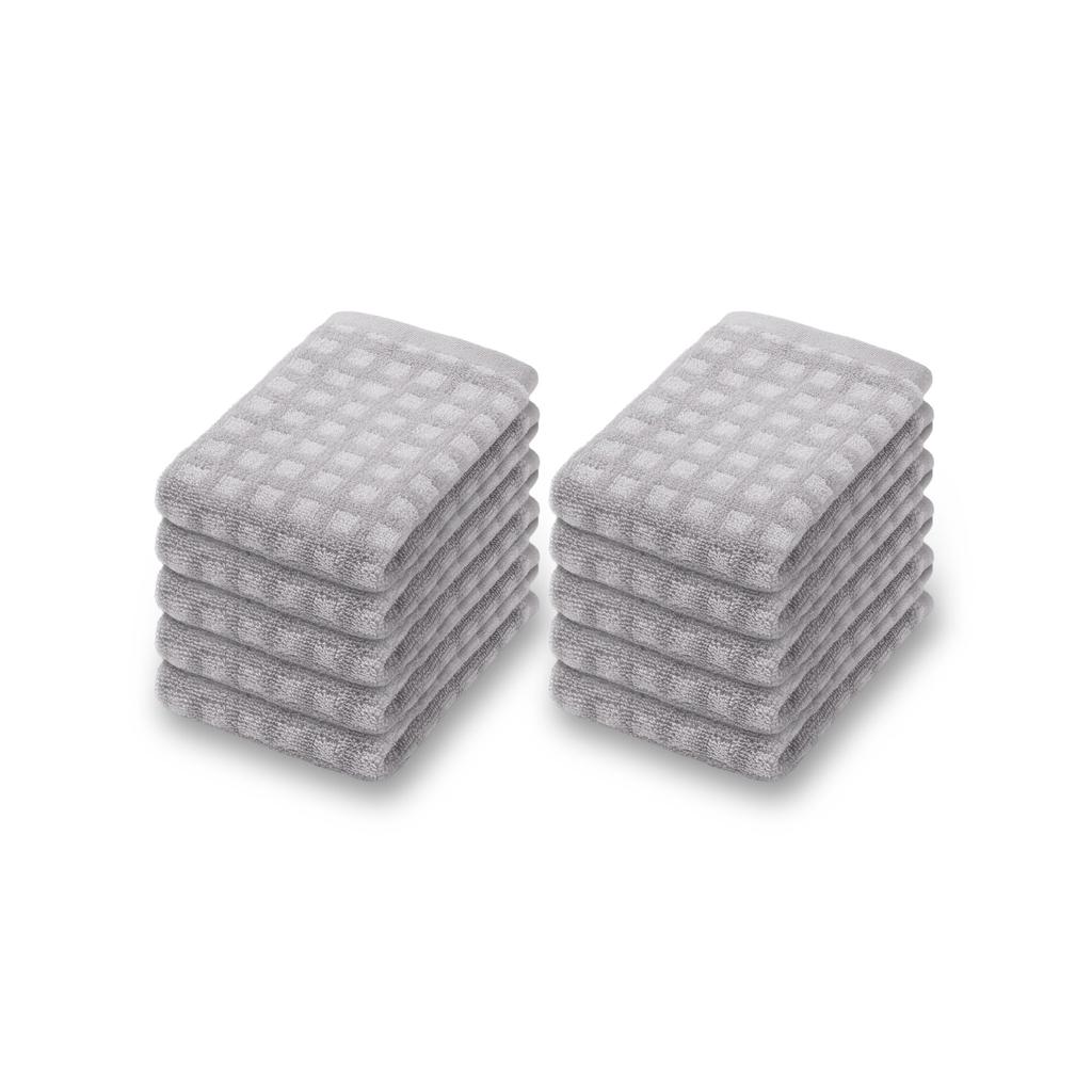MUJI Fluffy Pile Hand Towel Set of 34 x 35 Gray Check 84971242 (Patterned) - 10, cm,