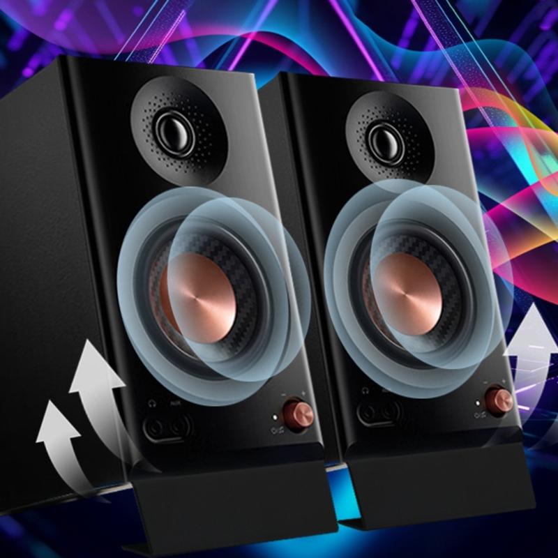 Space Efficient Ergonomic Speaker Stands with AntiVibration Pad for Bookshelf Speakers and Amplifiers