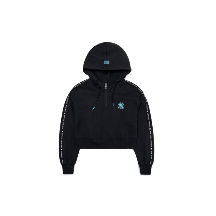 MLB New York Yankees Halb-Reißverschluss Hoodie Damen Hoodies Schwarz 3FHDA0121-50BKS S
