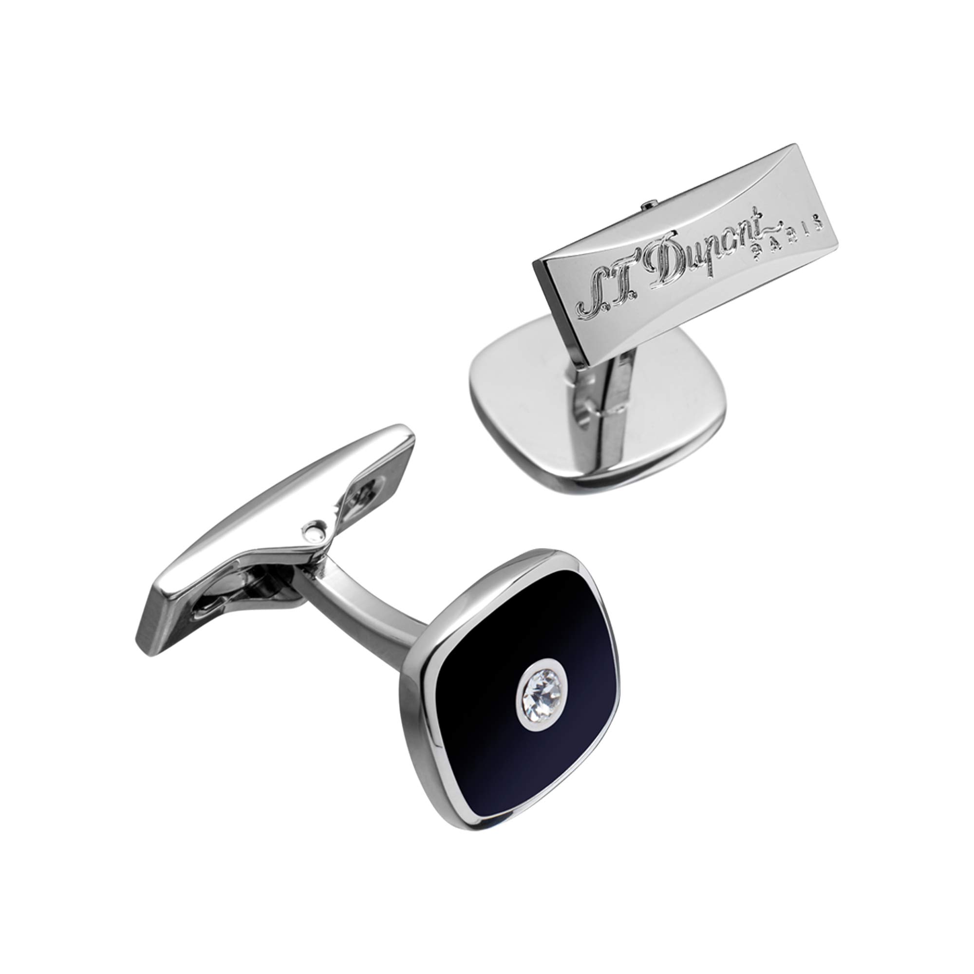 

Dupont Cufflinks Square Black Lacquer Crystal 005593 005593 S.T. &