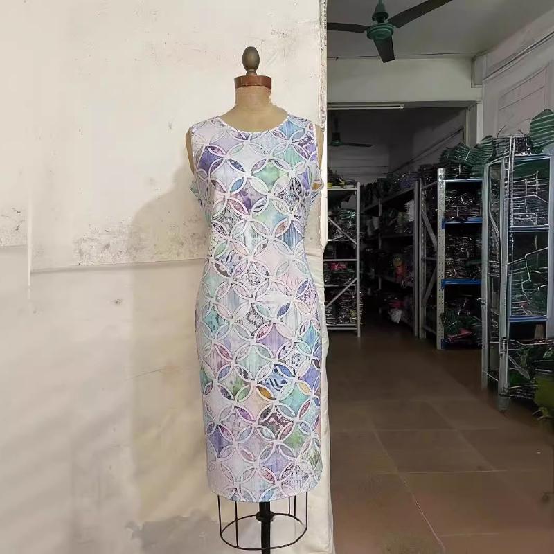 Frankrike Chic Vintage Lyx Tvådelat Set Rund Krage Blå Kappa + Patchwork Print Klänning Kvinnor Ny Estetisk Retro Klänning Kostym
