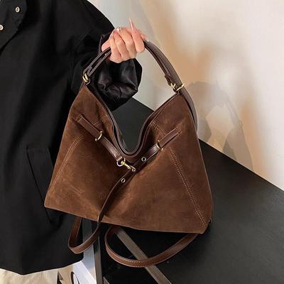 Borsa tote grande in camoscio da donna: Borsa Commuter Casual a Spalla, a Tracolla e Zaino Autunno/Inverno 2025