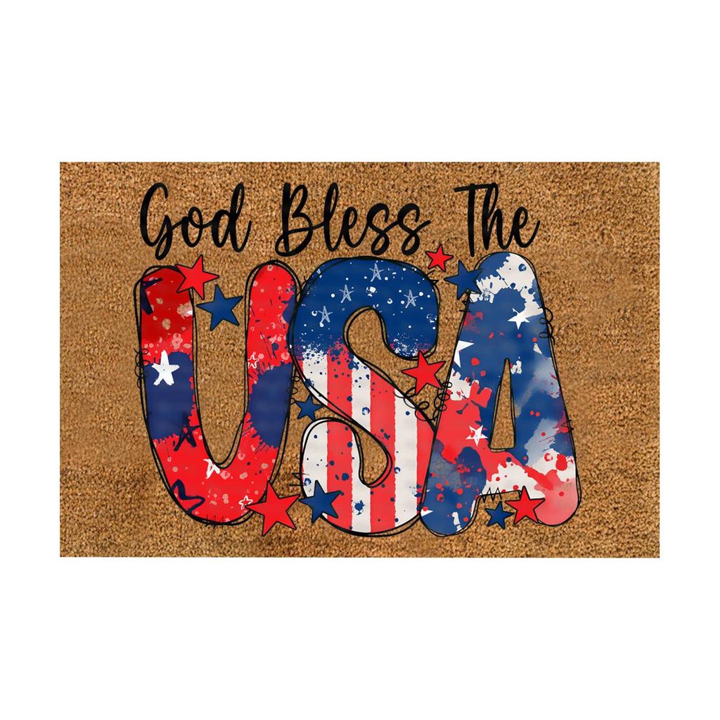Independence Day Decorative Door Mat - Indoor Outdoor Carpet Home Floor Mat - Rubber Entrance Bathroom
