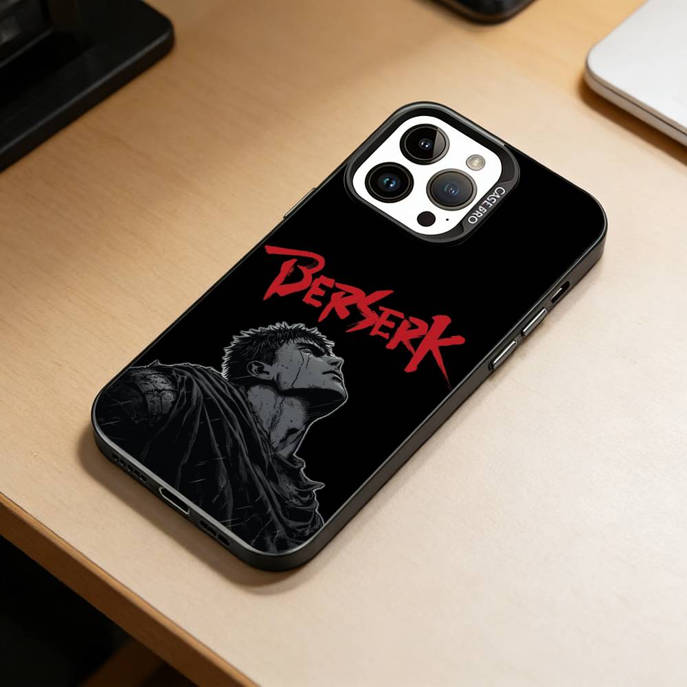 Anime Berserk Guts Phone Case For iPhone 17,16,15,14,13,12,11 Plus,Pro Max,XS,Colorful Silver Phone case Funda Cover