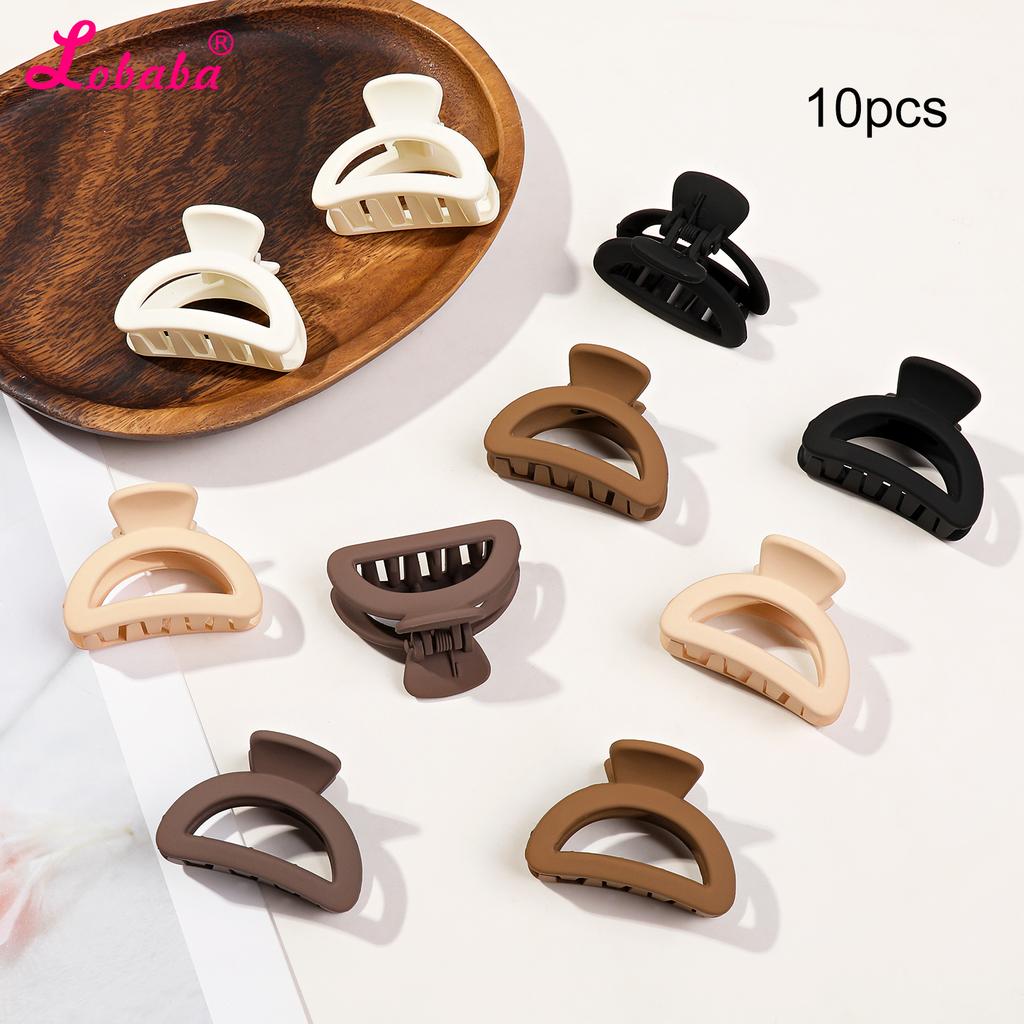 10 szt. 1,5 cala Mini Matowe Małe Klipsy Szczękowe dla Kobiet Dziewcząt 4 Style Antypoślizgowe Małe Klipsy Pazurkowe do Cienkich/Średnio Grubych Włosów