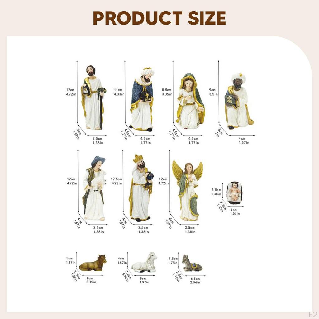 Nativity Set Scene Ideal Gift Tabletop Indoor Christmas Decoration Art Craft Jesus Holy