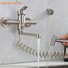 Alenartwater Kitchen Faucet Wall Mounted Rotable Sink Tap Dual Hole Single Handle Cold and Hot Water Mixer