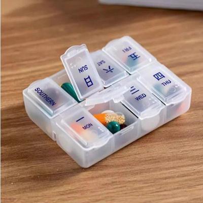 Weekly Pill Organizer 8 Grids Pillbox 7-day Medicine Box Supplement Container Travel Portable Pill Cases For The Elder