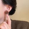 Vintage Red Rose Stud Earrings Women'S Earrings Vintage Smudged Flower Earrings Temperament Earrings