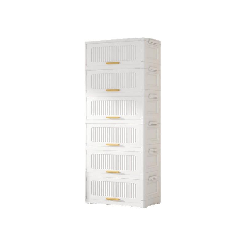 Foldable Five-Drawer Multi-Layer Storage Cabinet for Home, Bedroom, or Kitchen
