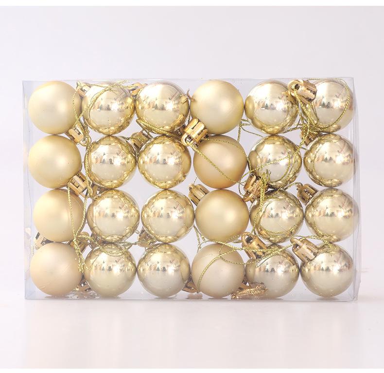 24pcs/box Mini Electroplated Christmas Balls Ornaments Xmas Tree Pendant Decoration Hanging Ball Party Home Decor Festival Gifts