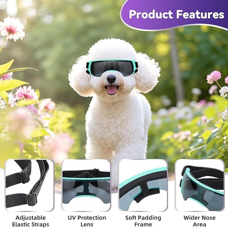 Dog Sunglasses Small Breed Dog Goggles for Small Dogs Windproof Anti-UV Glasses for Dogs Outdoor Eye Protection