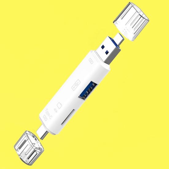 5 In 1 USB 3.0 Type-C Micro OTG TF Micro Security Digital Card Reader Adapter