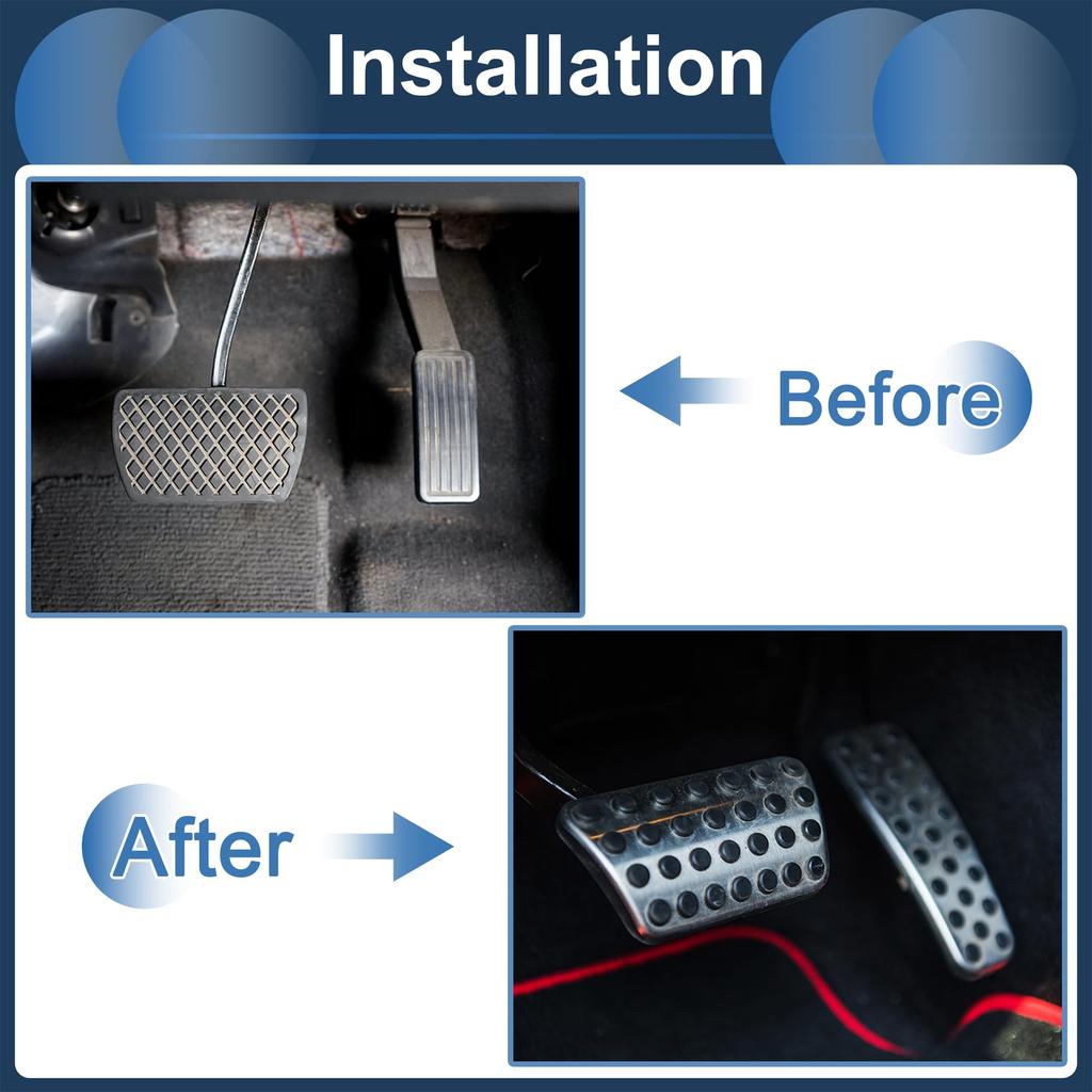 ABSOPRO 1 Set Manual Footrest Pedal Footrest Pedal Stainless Steel Silver Tone for Mitsubishi Outlander Covers, Pads, 2013-2020