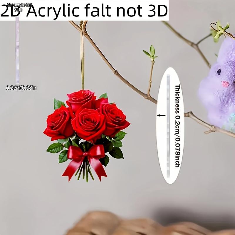 a Rose Red Car Pendant, Romantic Love Decoration for Car Dashboard, Accessories for New Year, Valentine'S Day, And Halloween