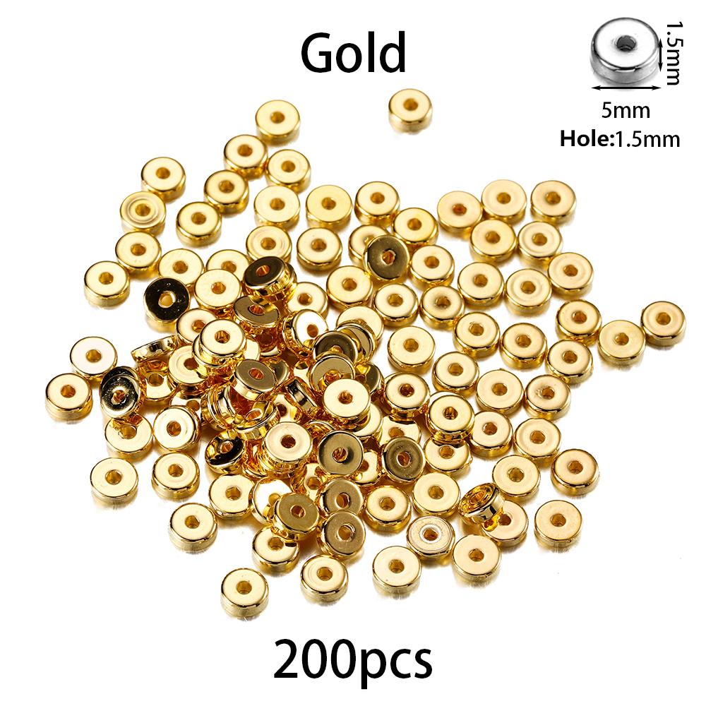 200-400Pcs CCB Multiple Styles Charm Spacer Beads Wheel Bead Flat Round Loose Beads For DIY Jewelry Making Supplies Accessories