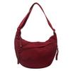 New Canvas Crossbody Bags Lightweight Solid Color Dumpling Bag Large Capacity Korean Simplified Shoulder Bag