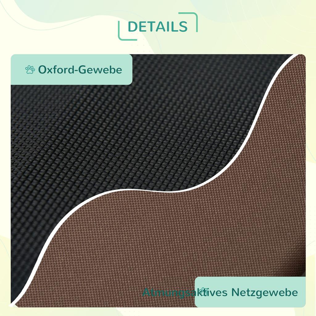Elevated Dog Bed with Canopy, Pet Bed, Dog Lounger Outdoor with Roof, Breathable, Taffeta Fabric for Camping Coffee 92 X 76 X 90 Cm