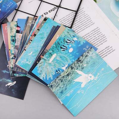 30pcs Vintage Luminous Postcard Glow In The Dark Ocean Greeting Post Card Xmas Greeting Cards Gift