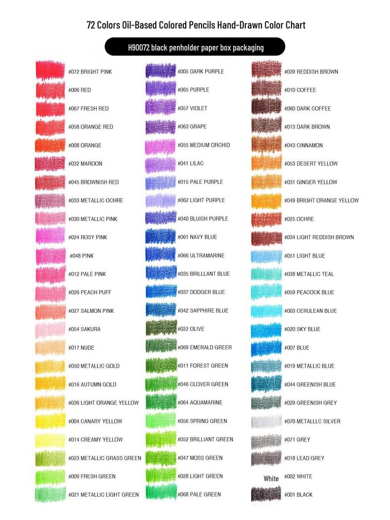 Brutfuner Black Barrel Oil-Based Colored Pencils - Thick Core, Soft, Available In 72, 120, or 180 Colors, In Tin or Paper Box