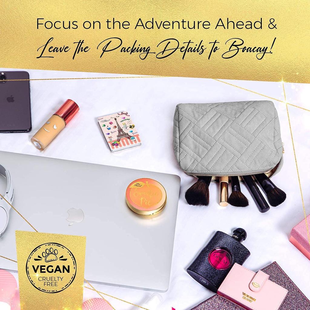 Small Makeup Travel Cosmetic Pouch for Women and Zippered Toiletry Organizer for Cute Mini Case for Accessories and Brushes [BOACAY] Bag, Kids, Purse,