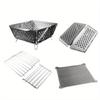 Portable Wood Stove Stainless Steel Mini Folding Barbecue Grill Portable Wood Stoves Burner Charcoal BBQ Grill Camping Accessory