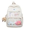 Schoolbag Backpack, Japanese Style INS Transparent Large Capacity Casual Outdoor Backpack, Sweet High School Student School Backpack
