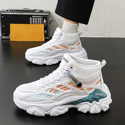 Casual Autumn New Youth Running Sports Thick-soled High-top Mesh Dad Shoes