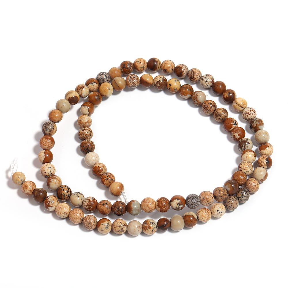 

4/6/8/10/12mm Natural Picture Jasper Stone Beads Round Loose Beads For Jewelry Making DIY Handmade Bracelet Necklace Accessories