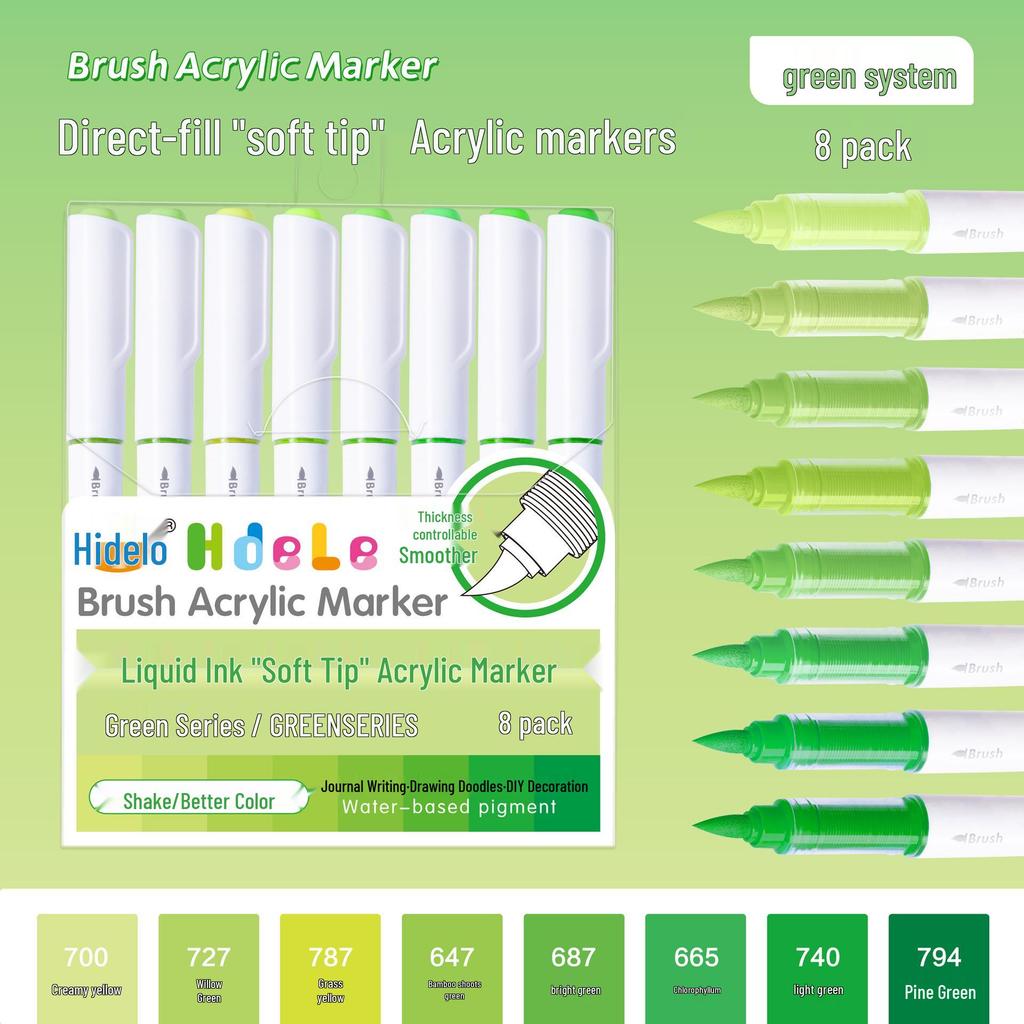 Huideler 639 Soft Tip Acrylic Marker Pen - 240 Colors for Student Art & Graffiti