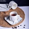 280ml Modern Minimalist Marbled Porcelain Coffee Cup Set Porcelain Tea Cup Saucer Set