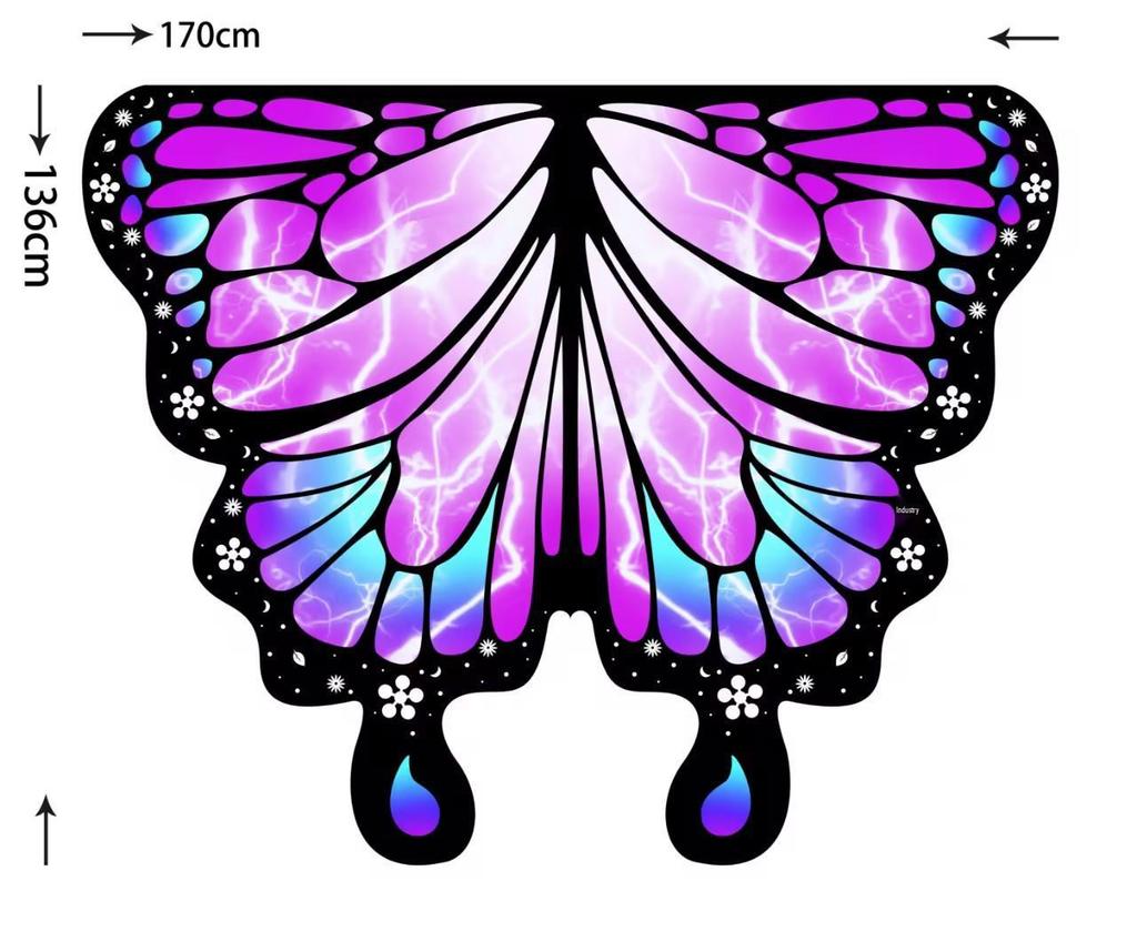 Butterfly Cloak Gradient Halloween Dance Shawl Wings