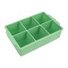 Ice Cube Tray Food Grade Silicone 6 Ice Cubes Maker Mould with Removable Lid for Cocktail Coffee Green