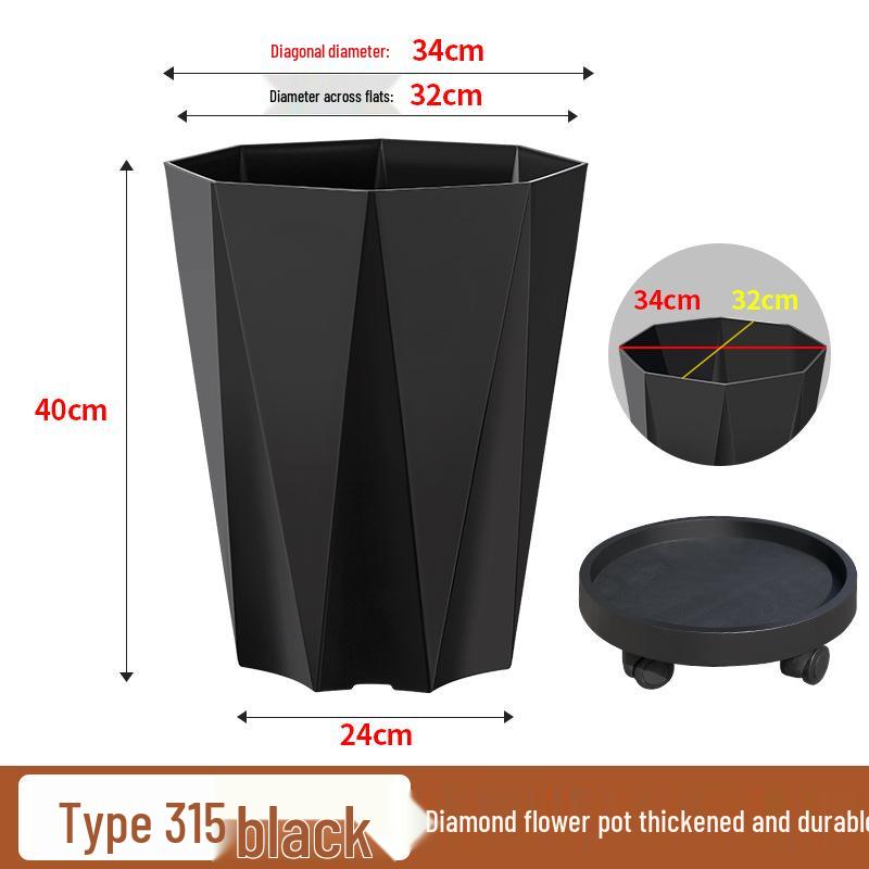 Large Plastic Flower Pot for Bonsai & Indoor Plants - Money Tree, Dragon Blood Tree, Bird of Paradise