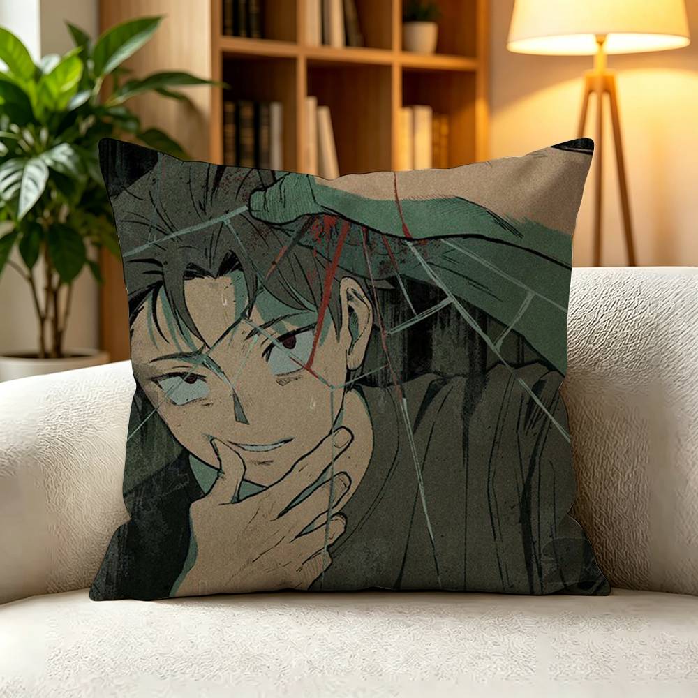 N-Natsuki Subaru ReZero Isekai Anime Pillow Case Square Double-Sided Sofa Cushion Cover Bedroom Bedside Pillow
