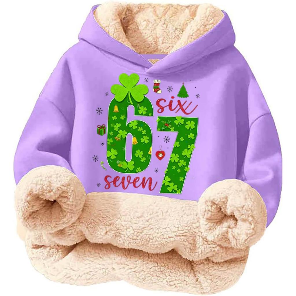 Children's Fashionable Printing Casual Fleece Hooded Loose Fit Hoodie Without Pockets