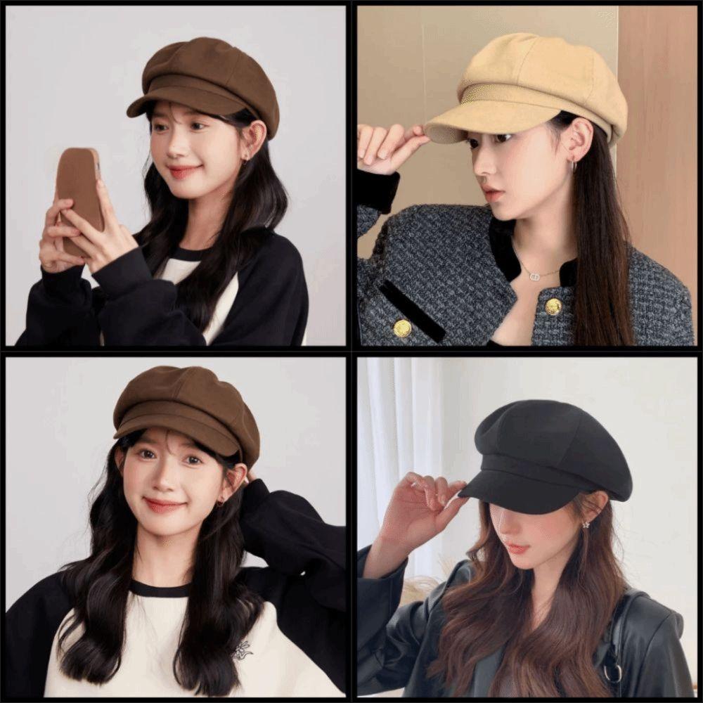 Duck Tongue Retro Berets Hat Octagonal Painter Cap Casual Vintage Newsboy Cap Girls