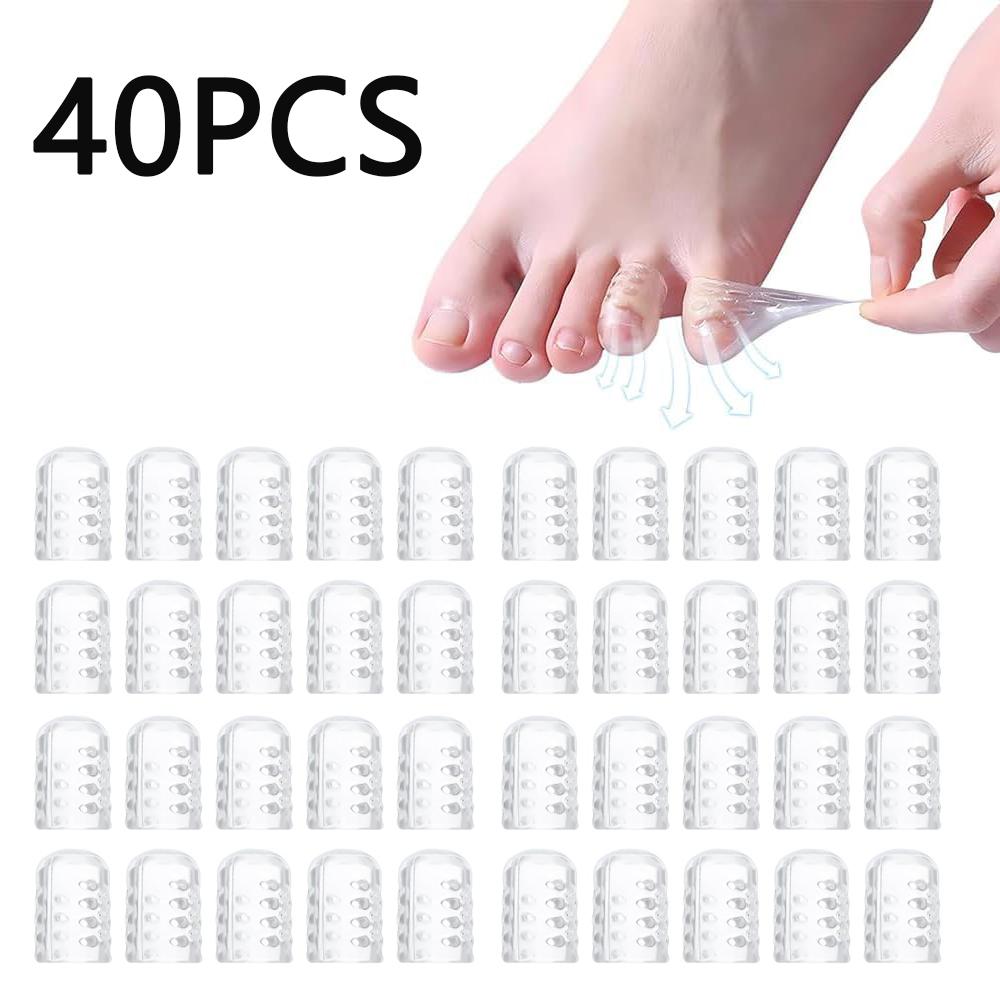 40Pcs Silicone Toe Caps Anti-Friction Breathable Toe Protector Prevents Blisters Toe Caps Cover Protectors Foot Care