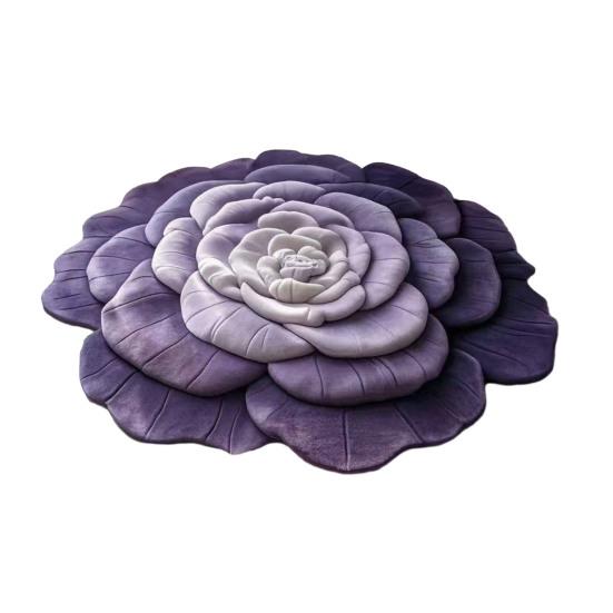 3D Flower Floor Mat Absorbent Floral Bathroom Rug Quick-Dry Floor Rug with Anti-Slip Backing for Kitchen Bedroom Entryway Vanity Area