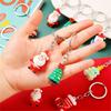 10Pcs Christmas Keychains Cartoon Keyrings Ornaments Decoration Party Favors