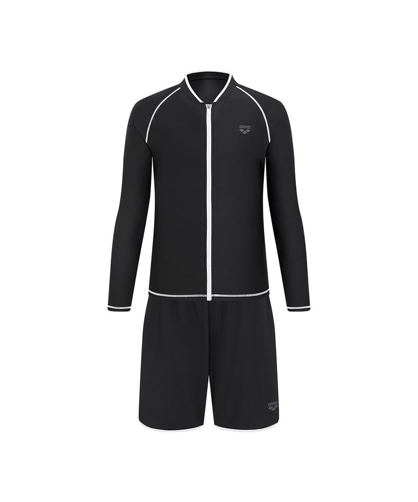 Alena Wavy Regular Fit Zip-Up Rash Guard Set A6Bm1Pc01Blk
