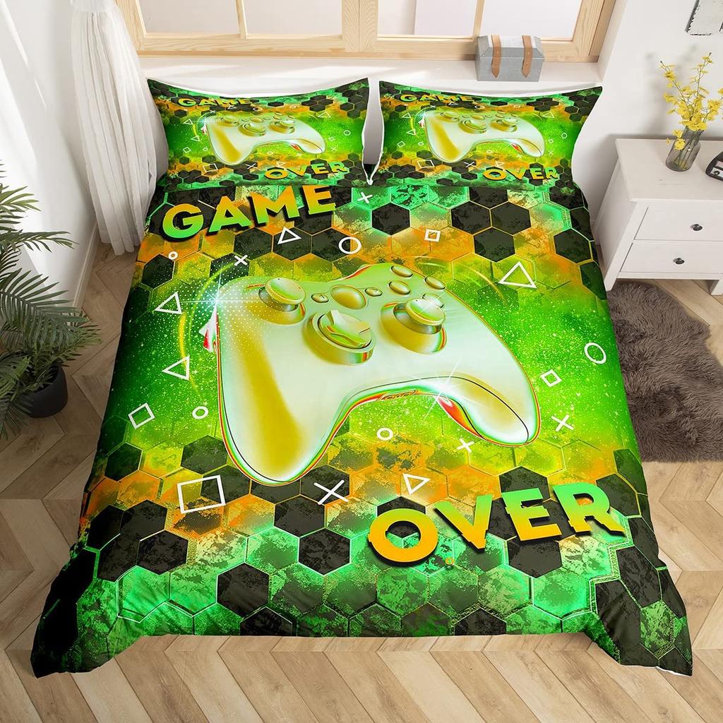 Spēļu pults segas pārvalka komplekts Mikrošķiedras Spēlētājs Spēlēšana Džoistiks Segas pārvalks Karaliskā izmēra Bērniem Zēniem Videospēļu Vienguļamās gultas veļas komplekts